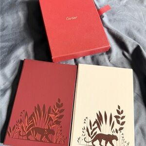 Cartier Notebook Novelty Red Panthere VIP Gift Item Set of 2 NEW Auth